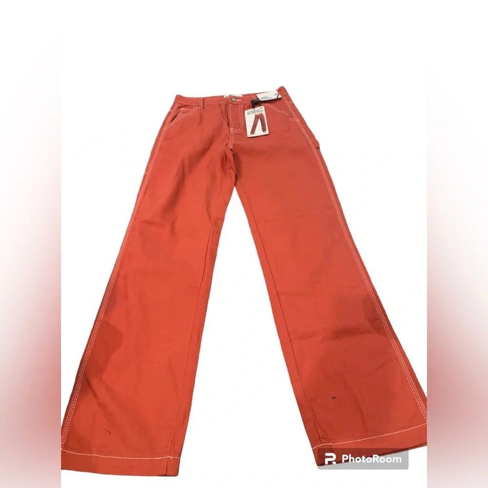 NWT S.O.N.G. Carpenter 90s Boyfriend Jeans Burnt Orange Women’s Size 28/7 - Picture 2 of 9